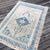 Antique Rug | Soft Blue & Ivory Geometric Design | 4'1" X 5'9" For Sale - Image 4 of 6