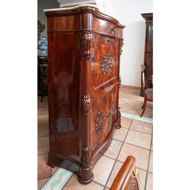 Antique 19th Century Louis Philippe Neapolitan Mahogany Secretary Desk For Sale - Image 10 of 11