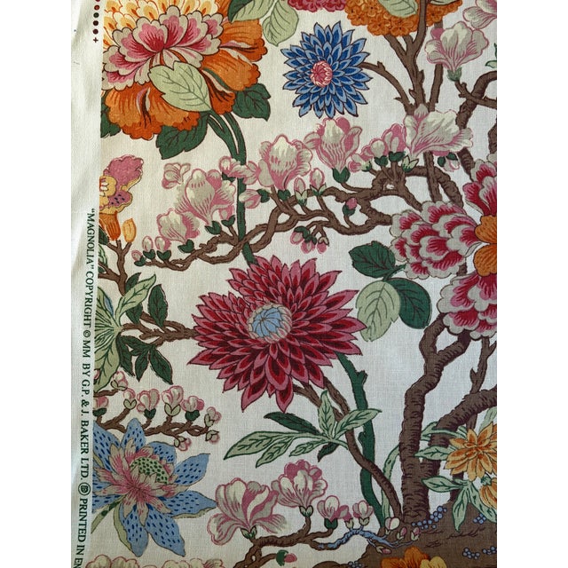 Textile Gp & J Baker Magnolia Cream/Blue Fabric r1351.4 Baker Originals Collection 5 Yards For Sale - Image 7 of 7
