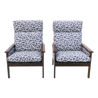 Walnut Armchairs, Denmark, 1960s, Set of 2 For Sale