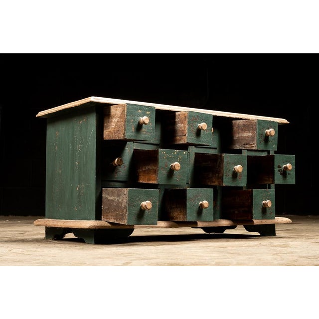 1910s Primitive 18 Drawer Small Parts Cabinet For Sale - Image 4 of 7