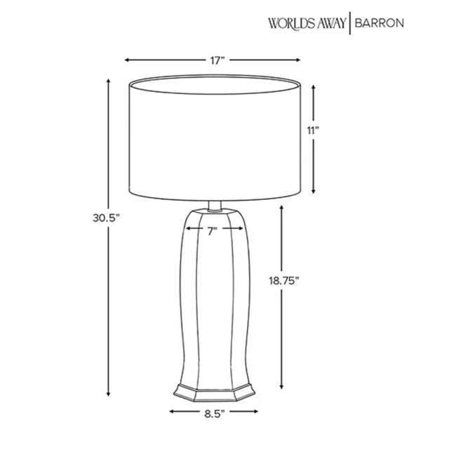 Contemporary Matthew Izzo Home Barron Olive Green Ceramic Table Lamp With White Linen Drum Shade For Sale - Image 3 of 3