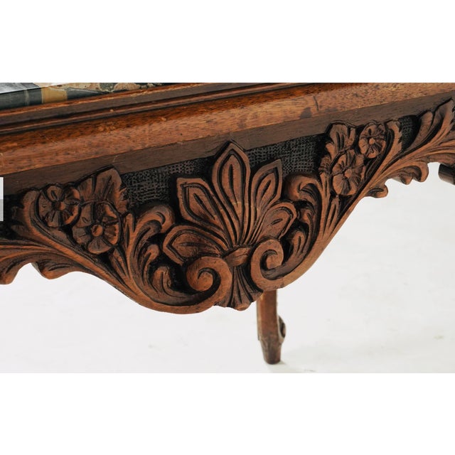 Early 20th Century Carved Wood Console Table With Black & Gold Marble Top – Rococo Revival Style For Sale In Los Angeles - Image 6 of 6