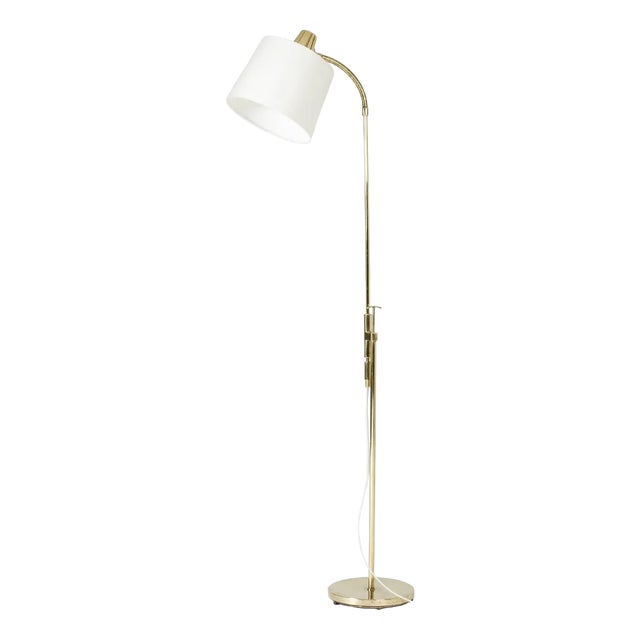 Vintage Scandinavian Brass Floor Lamp, 1950s For Sale