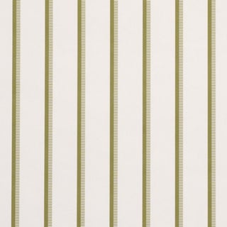 Schumacher Tyla Stripe Wallcovering In Olivine For Sale
