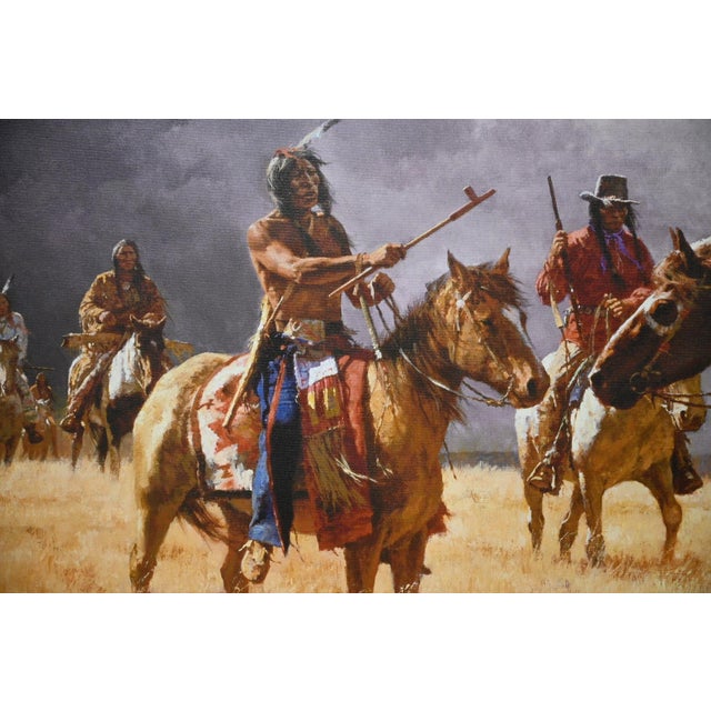 Howard Terpning “Coffee Coolers Meet the Hostiles” Signed Limited Edition MasterWork Giclée Canvas, 11/50 For Sale - Image 4 of 9