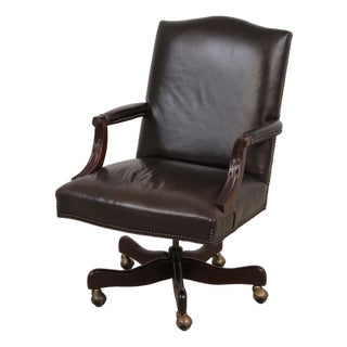 Hancock & Moore Leather Office Desk Chair For Sale