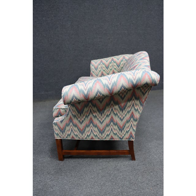 Southwood Flame Stitch Upholstered Settee For Sale - Image 12 of 12