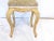 19th Century French giltwood upholstered stool, cut velvet fabric over springs, sturdy.