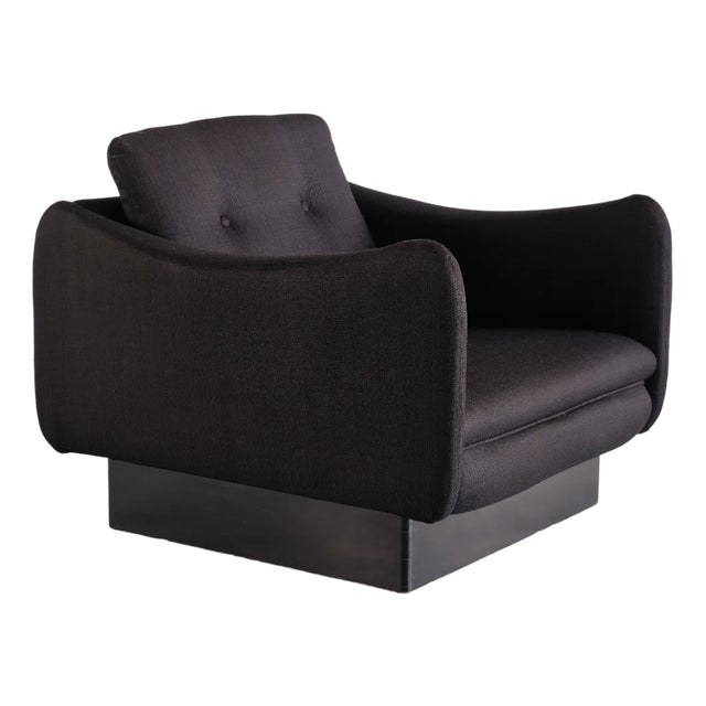 Black Wool & Wood Armchair by Michel Mortier for Steiner, France, 1963 For Sale