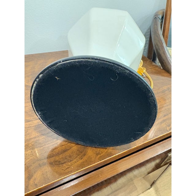 Vintage Off White Octagonal Lamp For Sale - Image 4 of 5