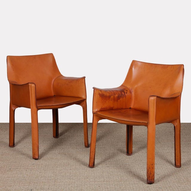 CAB 413 Armchairs attributed to Mario Bellini for Cassina, 1970, Set of 2 For Sale - Image 9 of 9