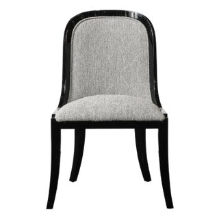 Documented "Regina Side Chair" in Black Lacquer by Karl Springer For Sale