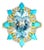 Kai Blue Topaz Turquoise Aquamarine Cocktail Ring in 14k Gold Ring, size 8.5 For Sale