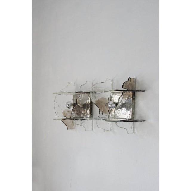 AVMazzega Italian Murano Glass Wall Lamps by Carlo Nason for Mazzega, 1970s, Set of 2 For Sale - Image 4 of 18
