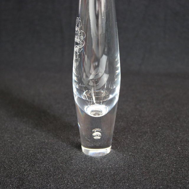 Steuben Signed Art Glass Modernist How I Love Thee Teardrop Vase