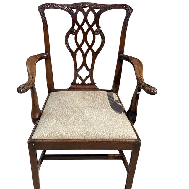 Thomas Chippendale Set of 8 Antique Early 19th C Chippendale Mahogany Dining Chairs For Sale - Image 4 of 5
