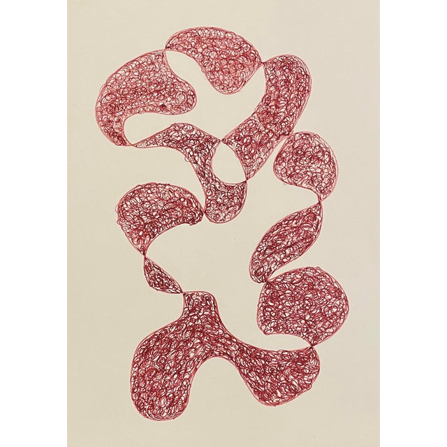 Set of three MCM style atomic age marker, ink and watercolor drawings on paper by W. Glen Davis. One initialed on the...