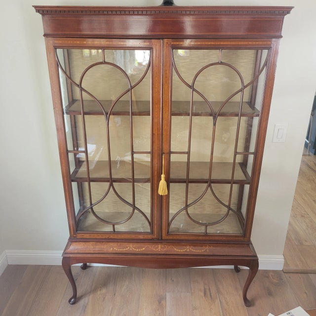 Late 19th Century Victorian Glass Mahogany Display Cabinet For Sale - Image 13 of 13