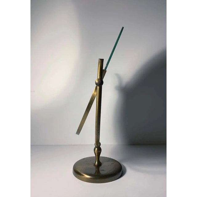 Charles Hollis Jones Vintage Brass Table Mirror Attributed to Charles Hollis Jones For Sale - Image 4 of 8