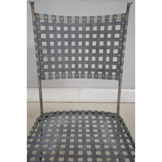 Set of 4 Mid Century Modern Woven Metal Seat Bistro Chairs For Sale - Image 16 of 18