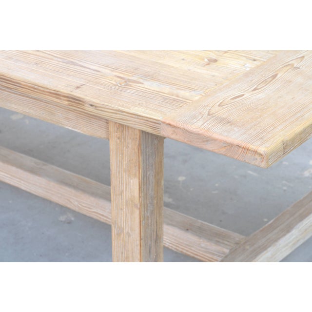 Wood Large Custom Farm Table in Heart Pine, Built to Order by Petersen Antiques For Sale - Image 7 of 11