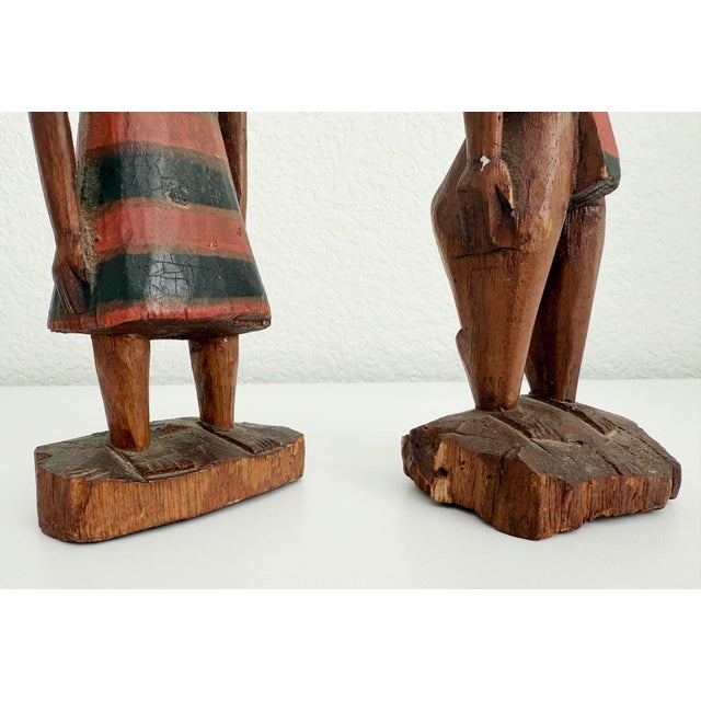 Vintage Wood Figures, Kutu Island, Micronesia - A Pair For Sale - Image 4 of 10