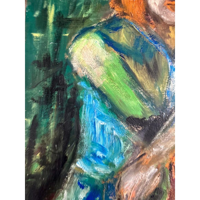 French Artist, Portrait of Red Haired Woman, 1940s, Oil on Canvas For Sale - Image 14 of 18