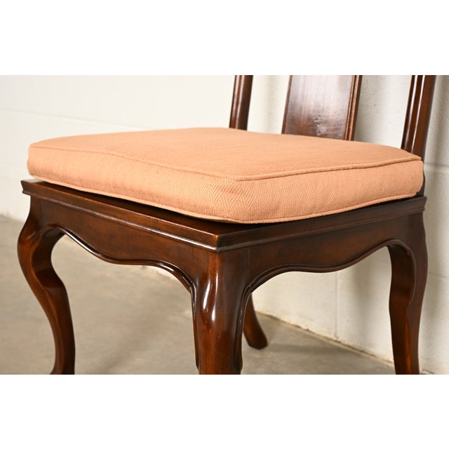 Drexel Heritage Hollywood Regency Chinoiserie Sculpted Mahogany Side Chairs or Dining Chairs, Pair For Sale - Image 10 of 15