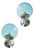 Sculptural Light-Blue Ballotton Murano Glass Wall Sconces by Simoeng, Set of 2 For Sale