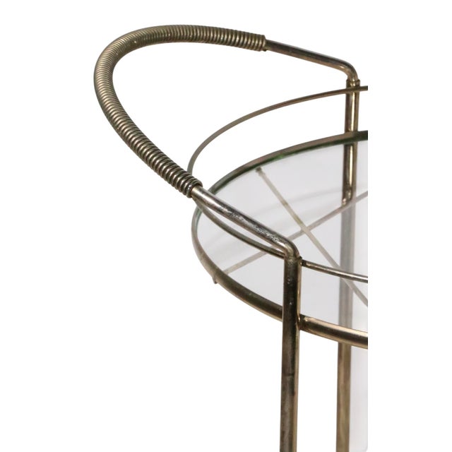 Mid Century Hollywood Regency Rolling Bar Serving Cart For Sale - Image 9 of 12