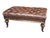 Vintage Tufted Brown Leather Ottoman Bench With Nailhead Trim & Carved Wood Legs on Casters For Sale - Image 15 of 15