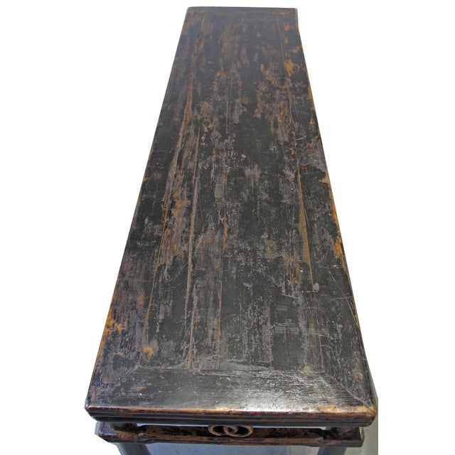 72" Long Antique Elm Console Table For Sale - Image 10 of 10