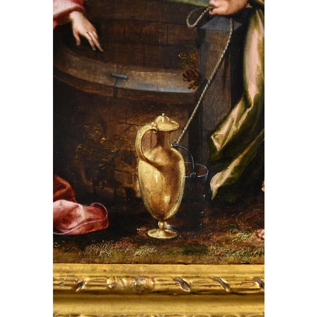 After Ludovico Pozzoserrato, Christ the Samaritan, 1600, Oil on Board For Sale - Image 10 of 14