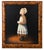 American Folk-Style Portrait of a Young Girl by S. Taylor — Oil on Canvas For Sale