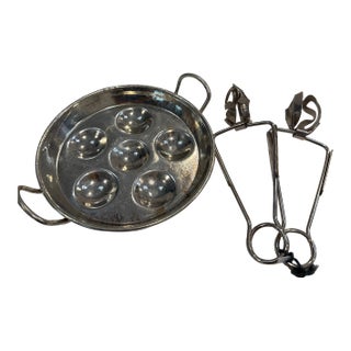Vintave SGDG France 6" Escargot Snail Metal Tongs - Set of 3 For Sale