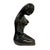 Mid-Century Modern Mid-Century Modern Glossy Black Ceramic Abstract Kneeling Female Figurine - Peruvian Institutional Commemorative Sculpture For Sale - Image 3 of 6