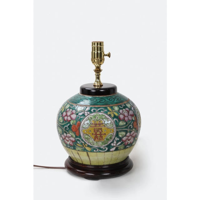 19th Century Antique Asian Porcelain Lamp For Sale - Image 4 of 10
