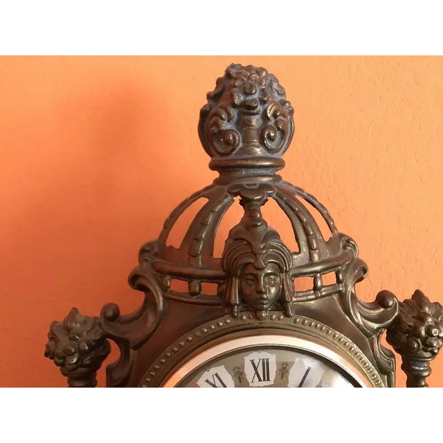 Metal Fireplace Wall Clock, 1970s For Sale - Image 6 of 10