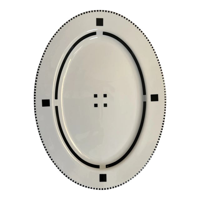 1980s Gwathmey Siegel for Swid Powell Black Tuxedo Serving Platter For Sale