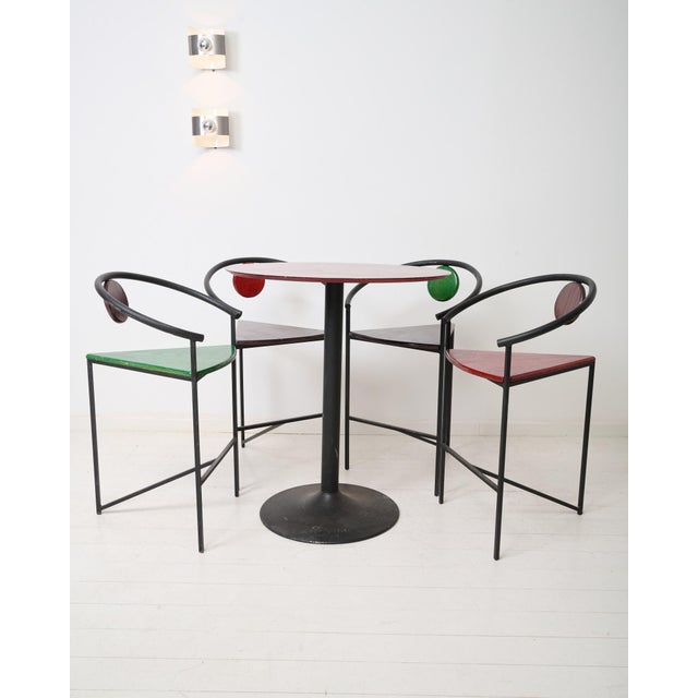 Postmodern Bar Stools, 1980s, Set of 4 For Sale - Image 4 of 9