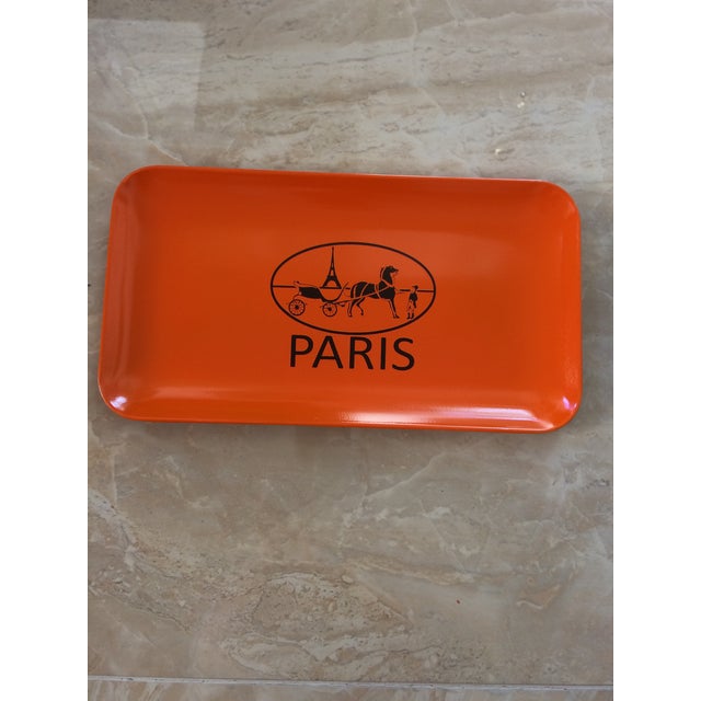 Not Yet Made - Made To Order French Equestrian Orange and Brown Hermès Inspired Change Tray For Sale - Image 5 of 9