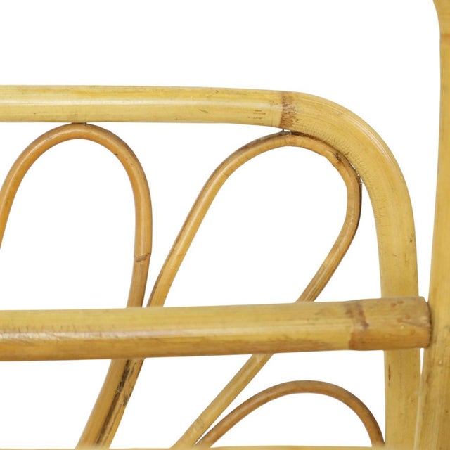 Wood Boho French Rattan Magazine Rack, 1960s For Sale - Image 7 of 17