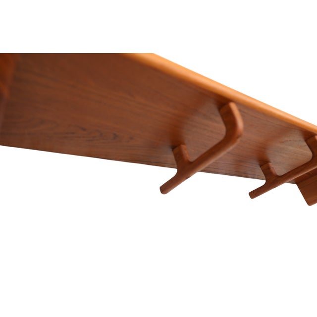 Mid-Century Modern Danish Hat Rack in Teak with Shelf and Hooks, 1960s For Sale - Image 3 of 11