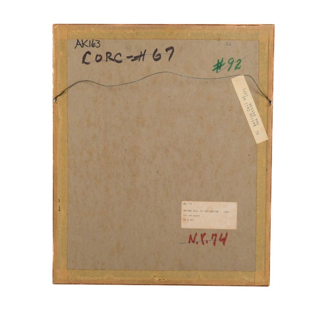 Signed J. Akston "Waiting Call at Sea Bottom 1971" Acrylic on Paper Painting For Sale In Greensboro - Image 6 of 12