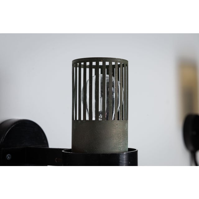 Black Metal Wall Lamps with Yellow Shades and Inner Diffuser, 1960s, Set of 2 For Sale - Image 11 of 15