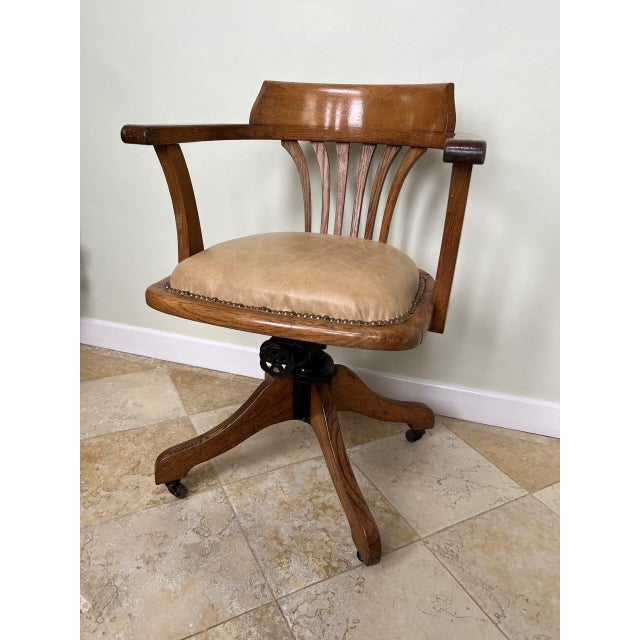 Tilting Swivel Chair in Oak, Late 19th Century-Early 20th Century For Sale - Image 6 of 6