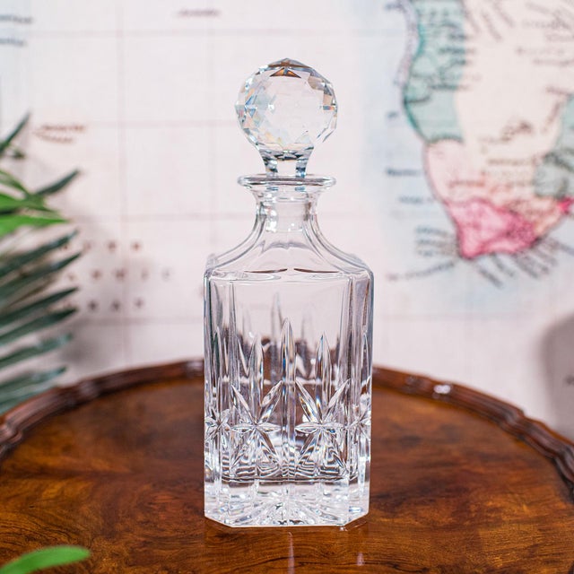 Vintage Scotch Decanter, English, Cut Glass, Whiskey, Bourbon, Spirits, c.1980 For Sale - Image 4 of 12
