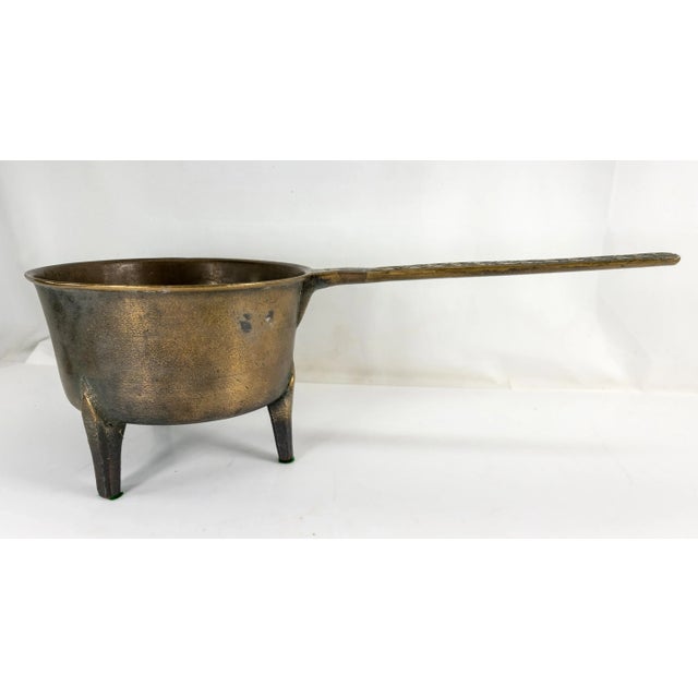 Rustic European 17th or 18th Century European Bronze Tripod Posnet Cook Pot With Handle For Sale - Image 3 of 13