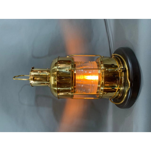 Solid Brass Ship’s Anchor Lantern For Sale - Image 10 of 11